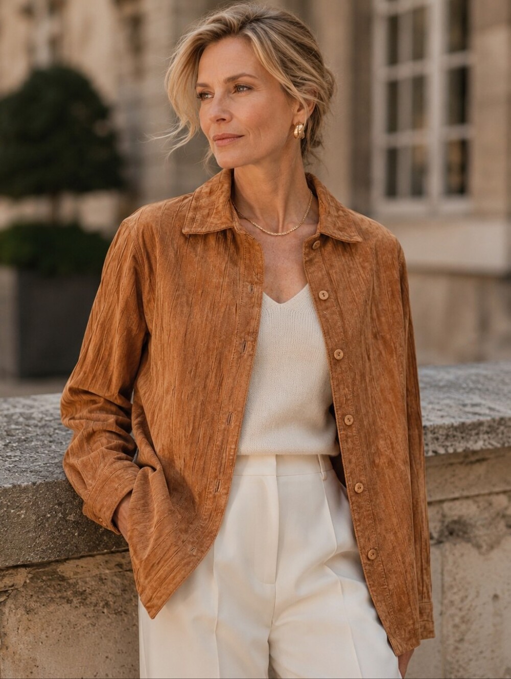 Suede Leather Shirt Jacket Tan Camel Brown Boho Western Womens 2X Luxury